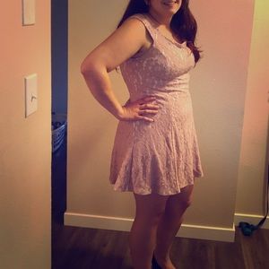 Pink lacy dress. Miami brand size large.